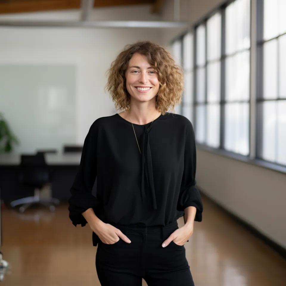 Woman smiling in office setting